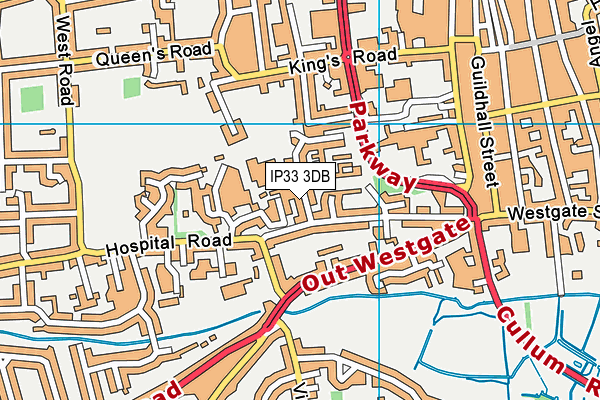 IP33 3DB map - OS VectorMap District (Ordnance Survey)