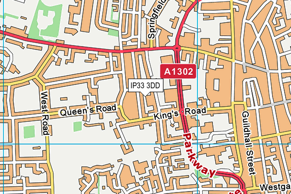 IP33 3DD map - OS VectorMap District (Ordnance Survey)