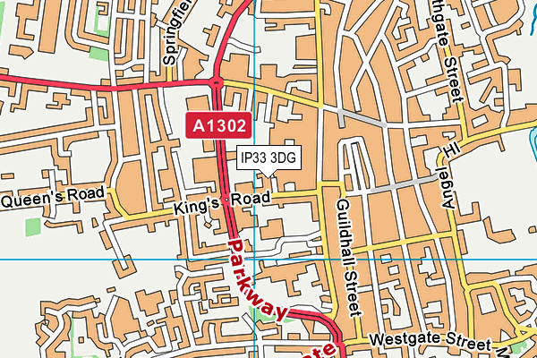 IP33 3DG map - OS VectorMap District (Ordnance Survey)