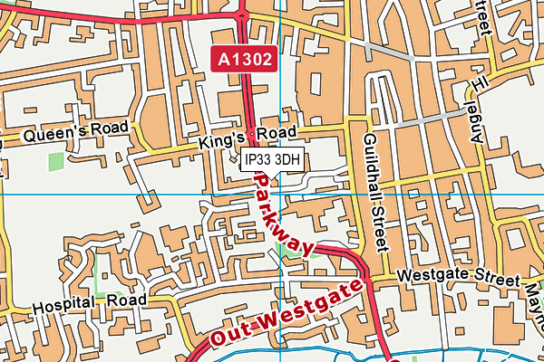 IP33 3DH map - OS VectorMap District (Ordnance Survey)