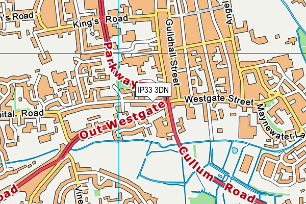 IP33 3DN map - OS VectorMap District (Ordnance Survey)