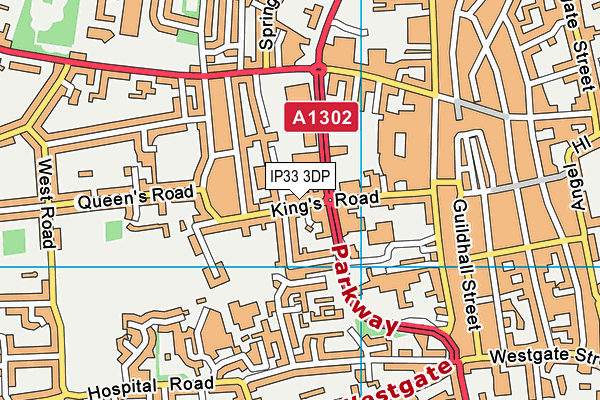 IP33 3DP map - OS VectorMap District (Ordnance Survey)