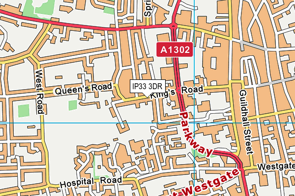 IP33 3DR map - OS VectorMap District (Ordnance Survey)