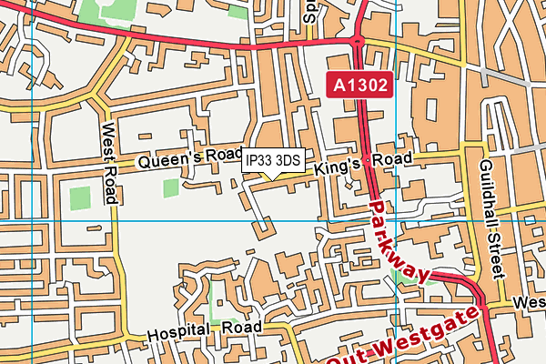 IP33 3DS map - OS VectorMap District (Ordnance Survey)