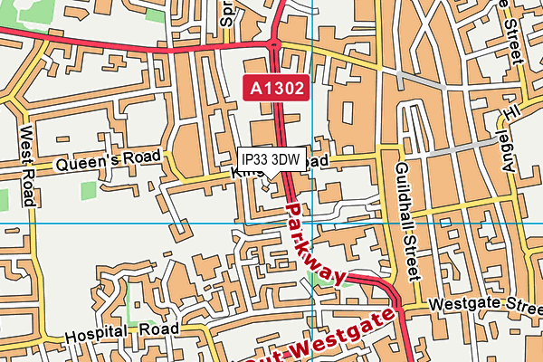 IP33 3DW map - OS VectorMap District (Ordnance Survey)