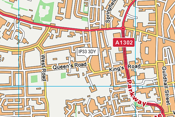 IP33 3DY map - OS VectorMap District (Ordnance Survey)