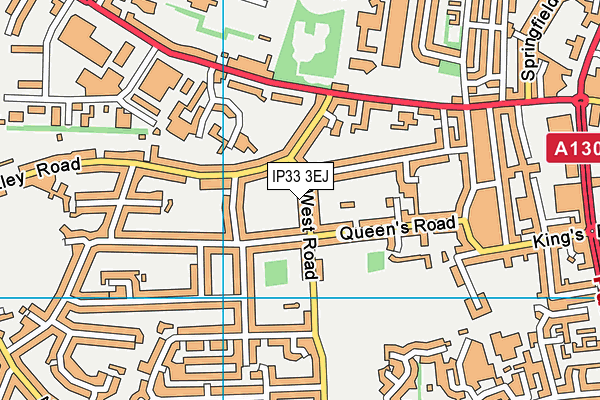 IP33 3EJ map - OS VectorMap District (Ordnance Survey)