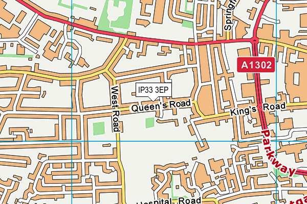 IP33 3EP map - OS VectorMap District (Ordnance Survey)