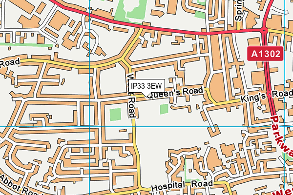 IP33 3EW map - OS VectorMap District (Ordnance Survey)