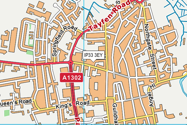 IP33 3EY map - OS VectorMap District (Ordnance Survey)