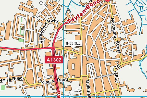 IP33 3EZ map - OS VectorMap District (Ordnance Survey)