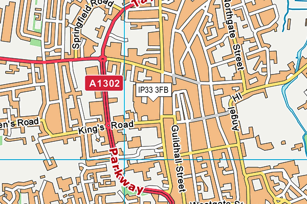 IP33 3FB map - OS VectorMap District (Ordnance Survey)