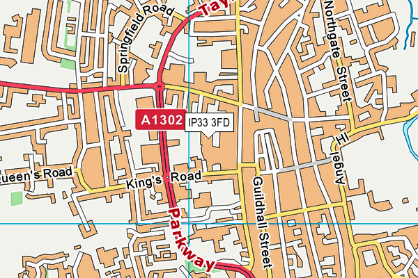 IP33 3FD map - OS VectorMap District (Ordnance Survey)