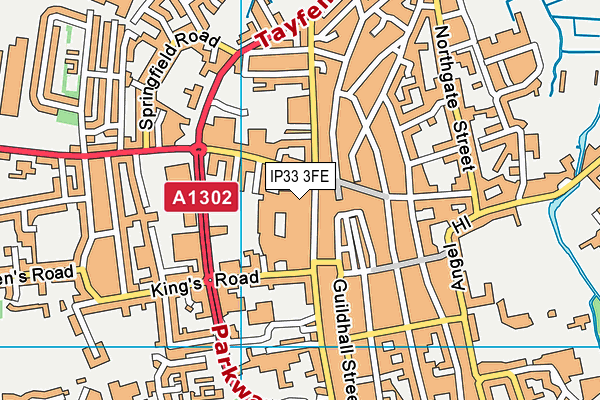 IP33 3FE map - OS VectorMap District (Ordnance Survey)