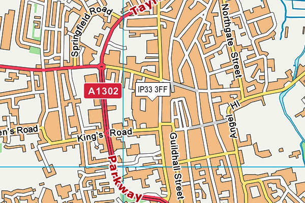 IP33 3FF map - OS VectorMap District (Ordnance Survey)