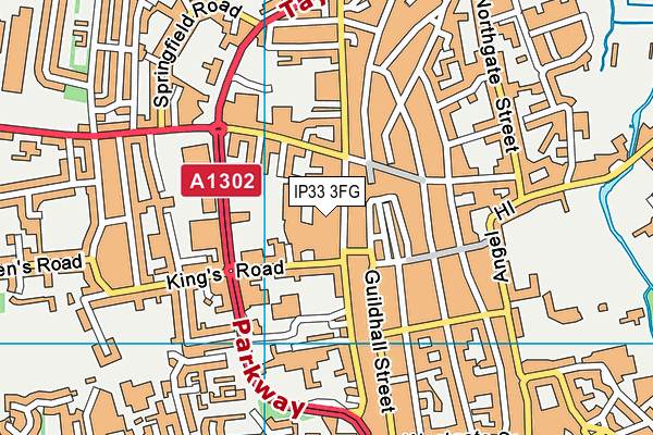 IP33 3FG map - OS VectorMap District (Ordnance Survey)