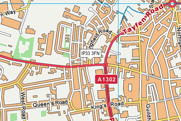 IP33 3FN map - OS VectorMap District (Ordnance Survey)