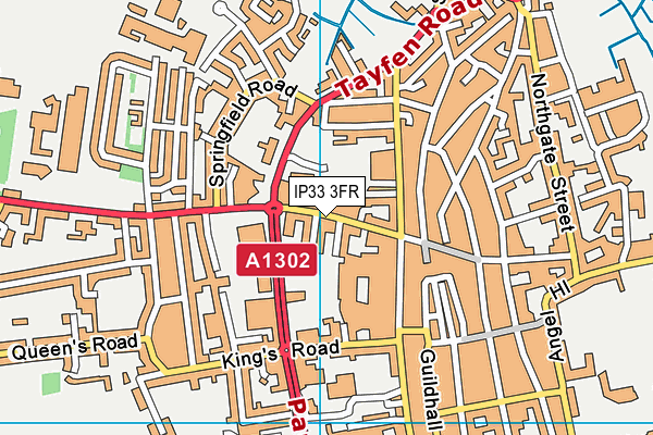 IP33 3FR map - OS VectorMap District (Ordnance Survey)