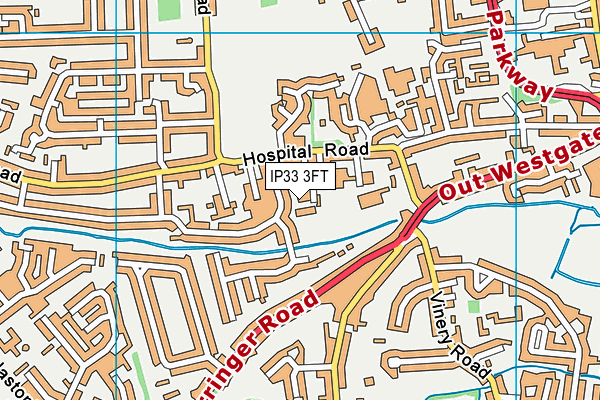 IP33 3FT map - OS VectorMap District (Ordnance Survey)