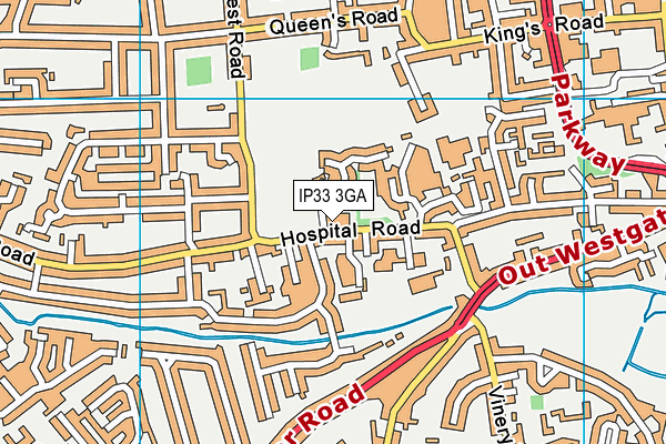 IP33 3GA map - OS VectorMap District (Ordnance Survey)