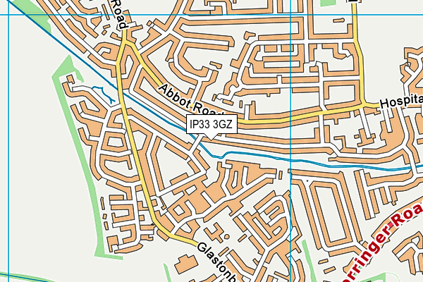 IP33 3GZ map - OS VectorMap District (Ordnance Survey)