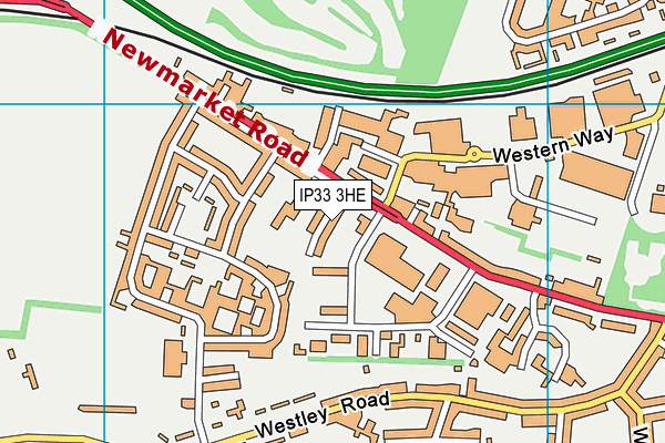 IP33 3HE map - OS VectorMap District (Ordnance Survey)