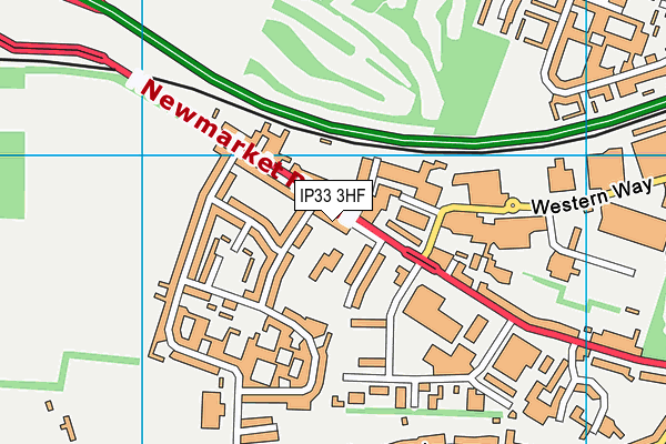 IP33 3HF map - OS VectorMap District (Ordnance Survey)