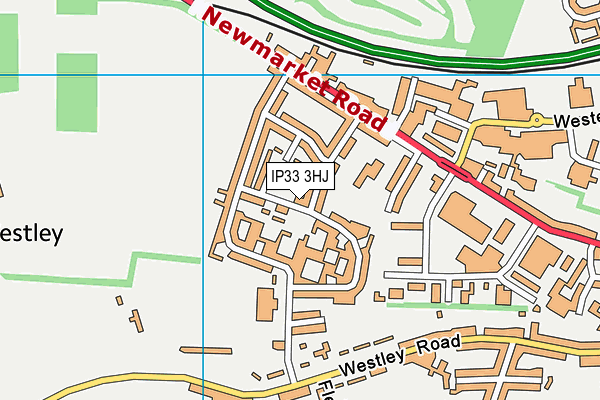 IP33 3HJ map - OS VectorMap District (Ordnance Survey)