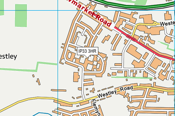 IP33 3HR map - OS VectorMap District (Ordnance Survey)