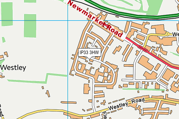 IP33 3HW map - OS VectorMap District (Ordnance Survey)