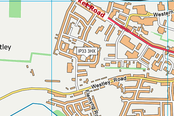 IP33 3HX map - OS VectorMap District (Ordnance Survey)