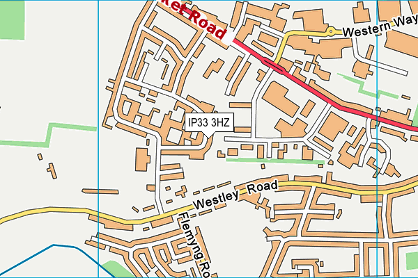 IP33 3HZ map - OS VectorMap District (Ordnance Survey)
