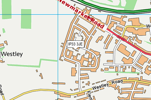 IP33 3JE map - OS VectorMap District (Ordnance Survey)