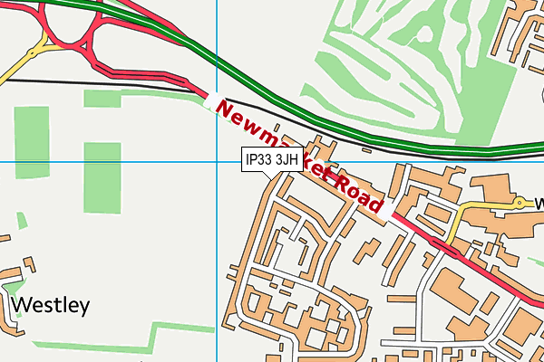 IP33 3JH map - OS VectorMap District (Ordnance Survey)