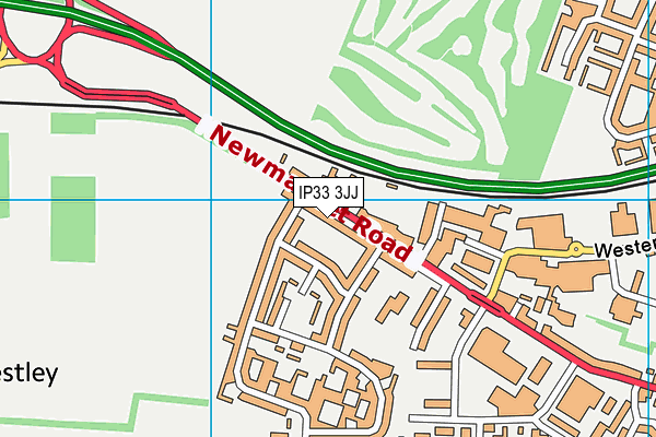 IP33 3JJ map - OS VectorMap District (Ordnance Survey)