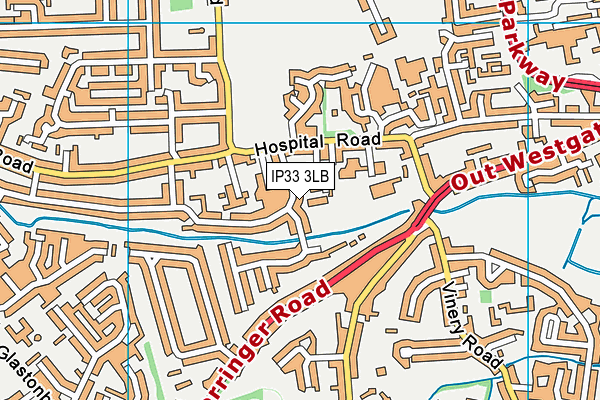 IP33 3LB map - OS VectorMap District (Ordnance Survey)