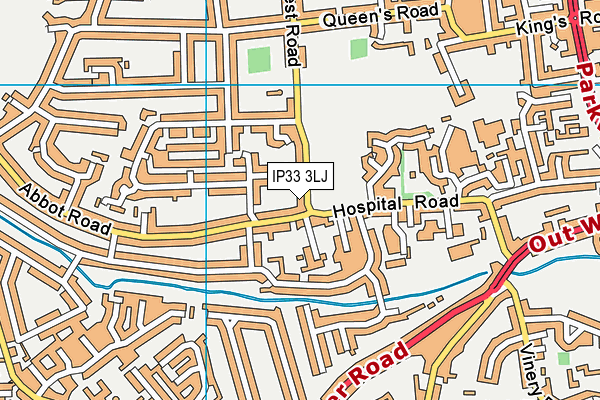 IP33 3LJ map - OS VectorMap District (Ordnance Survey)