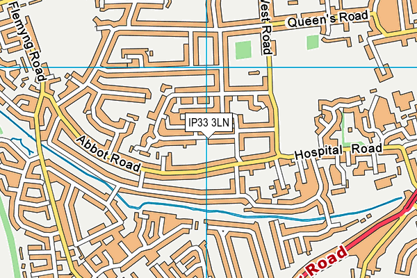 IP33 3LN map - OS VectorMap District (Ordnance Survey)