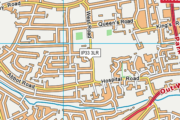 IP33 3LR map - OS VectorMap District (Ordnance Survey)