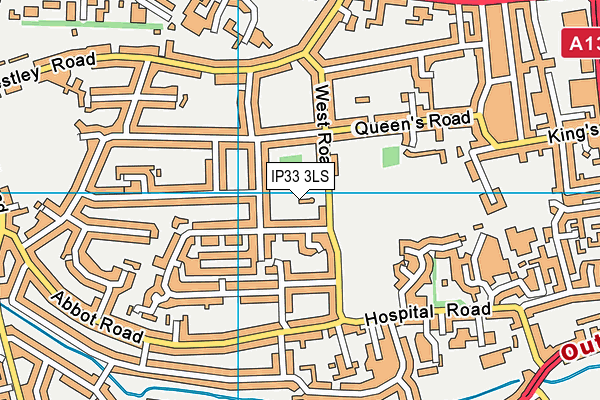 IP33 3LS map - OS VectorMap District (Ordnance Survey)