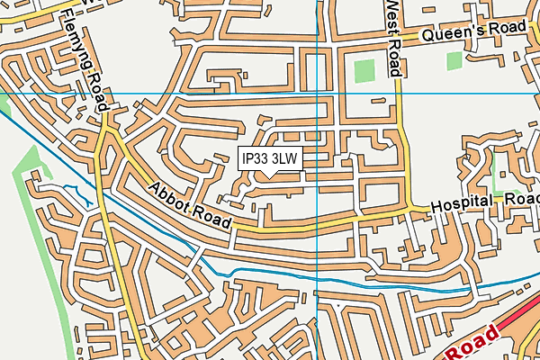 IP33 3LW map - OS VectorMap District (Ordnance Survey)