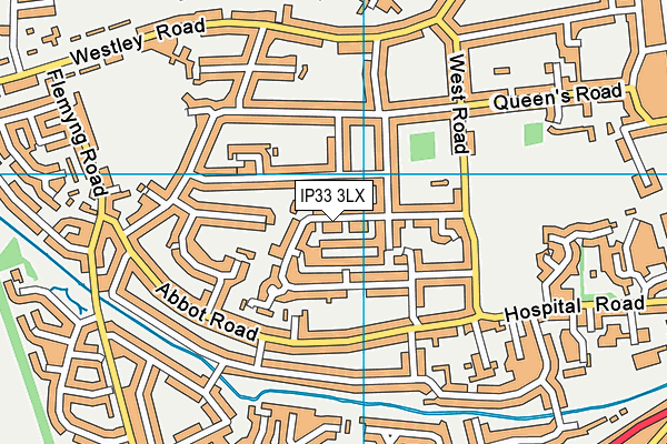 IP33 3LX map - OS VectorMap District (Ordnance Survey)