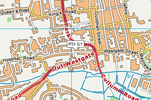 IP33 3LY map - OS VectorMap District (Ordnance Survey)