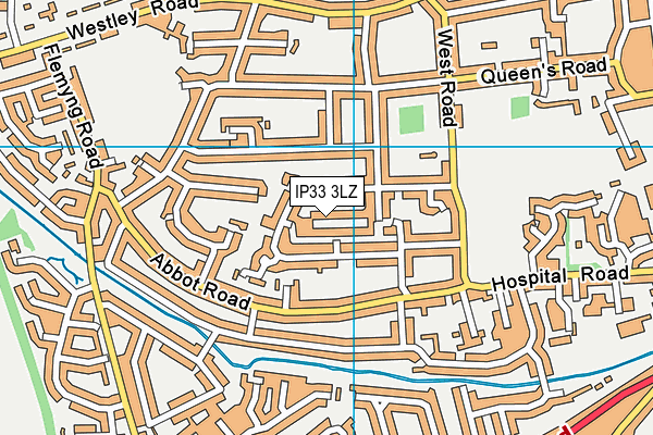 IP33 3LZ map - OS VectorMap District (Ordnance Survey)
