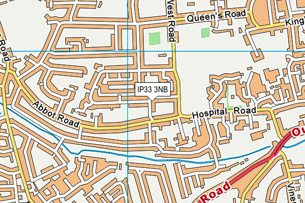 IP33 3NB map - OS VectorMap District (Ordnance Survey)