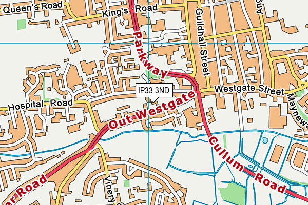 IP33 3ND map - OS VectorMap District (Ordnance Survey)