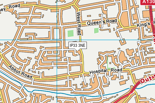 IP33 3NE map - OS VectorMap District (Ordnance Survey)