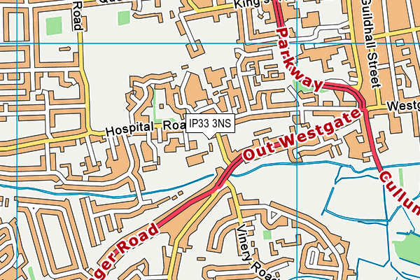 IP33 3NS map - OS VectorMap District (Ordnance Survey)