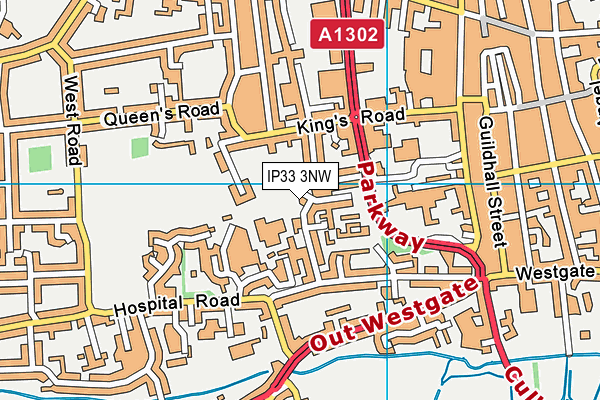 IP33 3NW map - OS VectorMap District (Ordnance Survey)