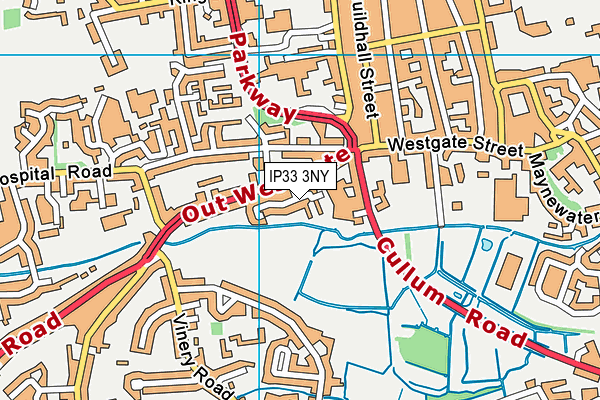 IP33 3NY map - OS VectorMap District (Ordnance Survey)